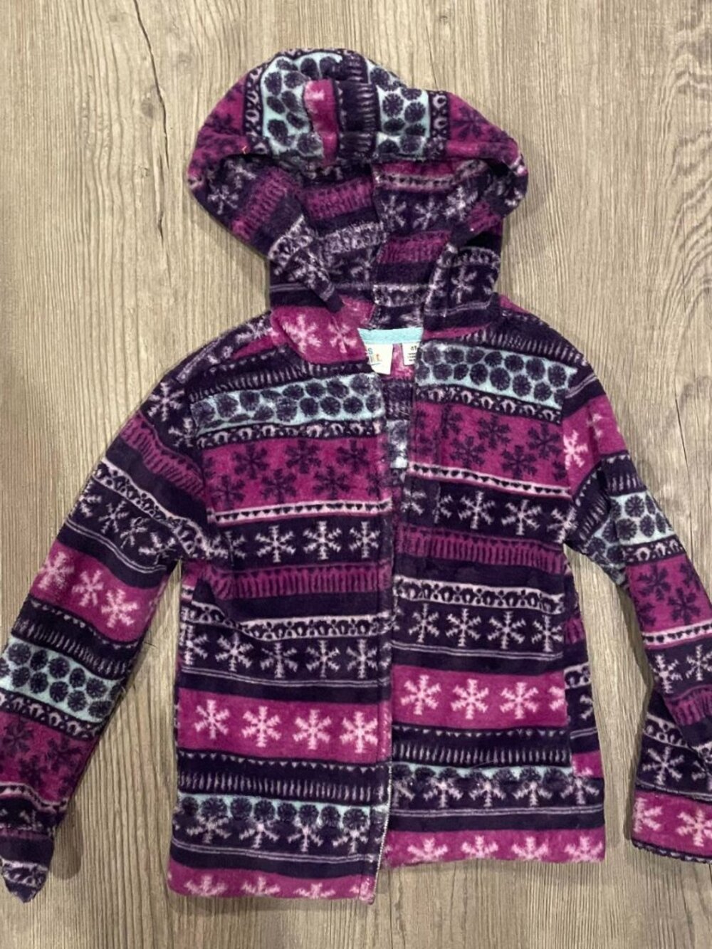 Kids Korner Snowflake Fleece Zip Hoodie 4T Purple Winter Jacket